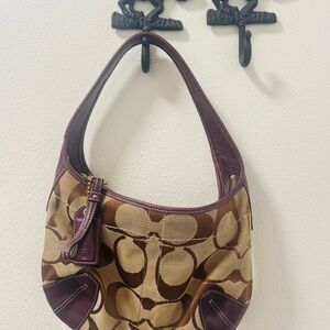 Coach Brown and Cream Hobo Bag